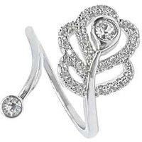Open Ring And Earring Set+Valentine Box - Silver