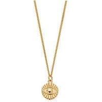 Chlobo Gold Mens Curb Chain Evil Eye Sunray Necklace