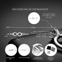 Sterling Silver Infinity Bracelet Solid S925 With Hallmark