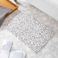 Leopard Outlines White Stone Non Slip Bath Mat