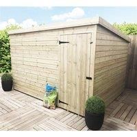 9 x 4 Pressure Treated Pent Garden Shed with Single Door