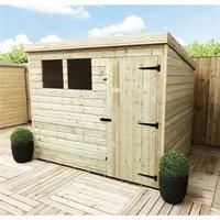 7 x 7 Pressure Treated Pent Garden Shed with Single Door