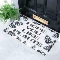 Artsy Doormats White Hope You Like Plants Doormat (70 X 40Cm)