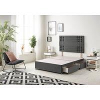 Somnior Flexby Divan Bed Base With 4 Drawers & Headboard Tweed in Charcoal | Size: Super King