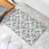 Artsy Mats Oriental Garden White Non Slip Stone Bath Mat