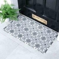 Artsy Doormats Black Flower Doormat (70 X 40Cm)