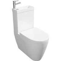 Premium CLOSED BACK COMBO Rimless Pan Toilet Set and Right Hand Basin