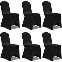 Berkfield Home Chair Cover Stretch Black 6 pcs