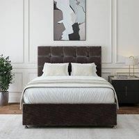 Bedmaster Mauve Naples Velvet 2 Drawer Divan Base And Lona Headboard Small Double, Brown