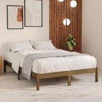 Bed Frame Honey Brown Solid Wood Pine 200x200 cm