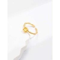 Bamboo Yellow Crystal Open Ring