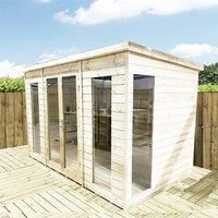 16 x 10 Pressure Treated Pent Summerhouse with Double Doors