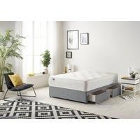 Somnior Ziggy Plush Velvet Divan Bed With 4 Drawers & Sprung Memory Foam Mattress in Charcoal | Size: Super King