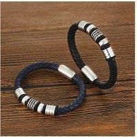 Men'S Bracelet Leather+Valentine Box - Black