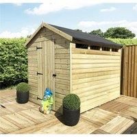 7 x 6 Security Pressure Treated Apex Shed with a Single Door