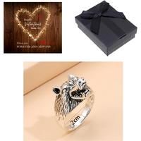 Wolf Head Ring Silver With Valentine Box