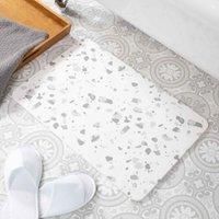 Grey Terrazzo White Stone Non Slip Bath Mat