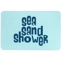 Sea Sand Shower Aqua Blue Stone Non Slip Bath Mat