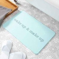 Artsy Mats Wake Up & Make Up Aqua Blue Stone Non Slip Bath Mat