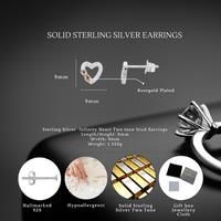 Sterling Silver Cubic Zirconia Heart Stud Earrings 925 Hallmarked 1yr Guarantee