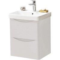 CashmereBathroom Wall Mounted 2-Drawer Unit with Basin 500mm Wide