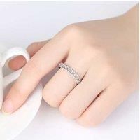 Twisted Band Crystal Ring - Silver