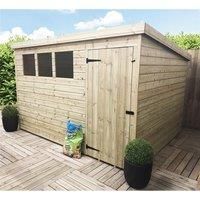 10 x 5 Pressure Treated Pent Garden Shed with Single Door