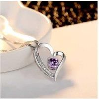 Necklace & Earrings Set+Valentine Box - Purple