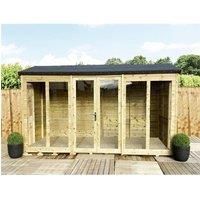12 x 6 Reverse Pressure Treated Apex Summerhouse with Long Windows