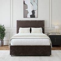 Bedmaster Seal Grey Naples Velvet No Drawer Divan Base And Valencia Headboard Single, Grey