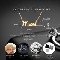 Sterling Silver Gold Plated Mum Pendant Necklace S925 Hallmark