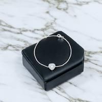 Sterling Silver Cubic Zirconia Heart Bracelet S925 With Hallmark