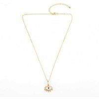 Diamond Eye Zircon Necklace In Gold Tone - Silver