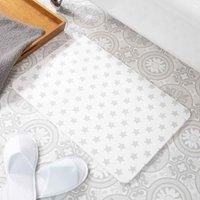 Grey Stars White Stone Non Slip Bath Mat