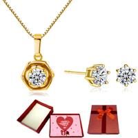 Necklace & Earrings+Valentine Box - Silver