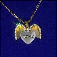 Heart Necklace Crystal+Valentine Box - Silver