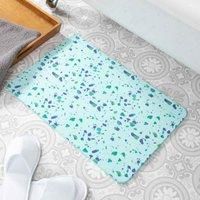 Terrazzo Aqua Blue Stone Non Slip Bath Mat