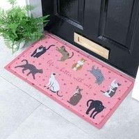 Artsy Mats Life Is Better With Cats Doormat 70 X 40Cm , Multi