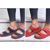 Women'S Double Strap Sandals  5 Uk Sizes & 7 Colours  Brown | Wowcher