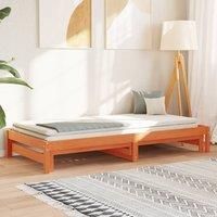 Berkfield Home Day Bed with Trundle without Mattress Wax Brown 90x200 cm