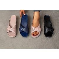Women'S Low Wedge Sandals - Pink, Navy Or Black