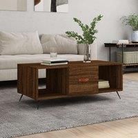Coffee Table Brown Oak 102x50x40 cm Engineered Wood