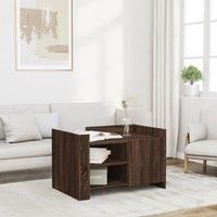 Berkfield Home Coffee Table Brown oak 80x50x50 cm Engineered Wood | Size: 80 x 50 x 50 cm