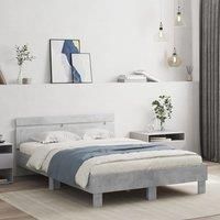 Berkfield Home Bed Frame with LED without Mattress Concrete Grey 135x190 cm Double