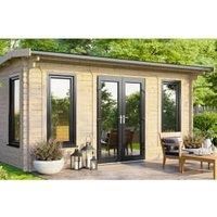 Power 16' x 10' Apex Log Cabin - Central Doors