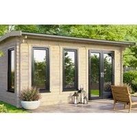 Power 16' x 14' Apex Log Cabin - Right Hand Doors