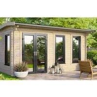 Power 16' x 14' Apex Log Cabin - Left Hand Doors