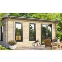 Power 18' x 10' Apex Log Cabin - Right Hand Doors