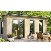 Power 18' x 10' Apex Log Cabin - Left Hand Doors