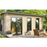 Power 18' x 12' Apex Log Cabin - Left Hand Doors